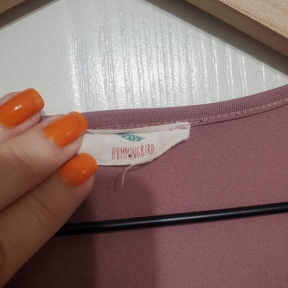 Hummingbird Rose Pink Wrap Tie Front Top Flutter Ruffle Sleeves Barbiecore Small - Picture 5 of 6